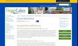 
							         Computer Science (CSC) - Finger Lakes Community College								  
							    