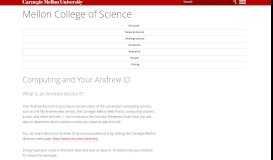 
							         Computing and Your Andrew ID - Mellon College of Science ...								  
							    