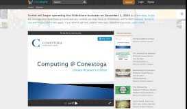 
							         Computing@Conestoga 2011 - SlideShare								  
							    