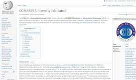 
							         COMSATS University Islamabad - Wikipedia								  
							    