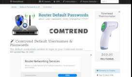 
							         Comtrend Default Usernames and Passwords (updated ...								  
							    