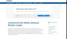 
							         Comtrend VR-3060u - Default login IP, default username ...								  
							    