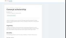 
							         Conacyt scholarship - ScholarshipPortal								  
							    