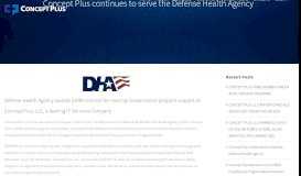 
							         Concept Plus continues to serve the Defense Health Agency ...								  
							    