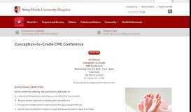 
							         Conception-to-Cradle CME Conference | Stony Brook Medicine								  
							    