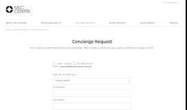 
							         Concierge Request - MLC Centre								  
							    