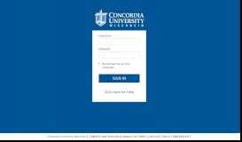
							         Concordia University SSO - Concordia University Wisconsin								  
							    