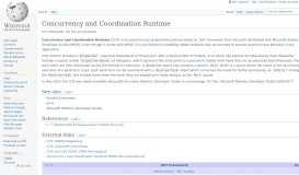 
							         Concurrency and Coordination Runtime - Wikipedia								  
							    