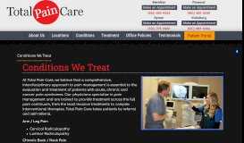 
							         Conditions We Treat | Total Pain Care | Meridian Mississippi								  
							    