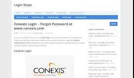 
							         Conexis Login – Forgot Password at www.conexis.com | Login ...								  
							    