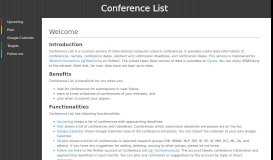 
							         Conference List								  
							    