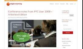 
							         Conference notes from: PTC User 2009 - Arbortext Edition								  
							    