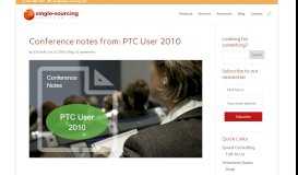 
							         Conference notes from: PTC User 2010 – Single-Sourcing Solutions								  
							    