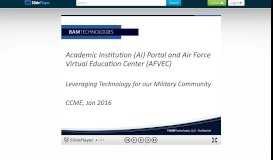
							         Confidential Academic Institution (AI) Portal and Air Force Virtual ...								  
							    
