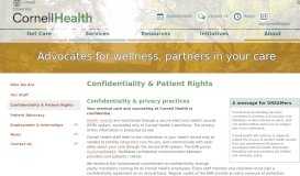 
							         Confidentiality & Patient Rights | Cornell Health								  
							    