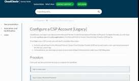 
							         Configure a CSP Account [Legacy] - CloudCheckr Success Center								  
							    
