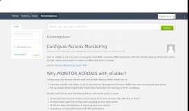 
							         Configure Acronis Monitoring - Data Protection - eFolder								  
							    