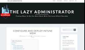 
							         Configure and Deploy Intune MDM – The Lazy Administrator								  
							    