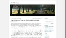 
							         Configure BizTalk ESB Toolkit 2.2 Management Portal | Mike Diiorio								  
							    