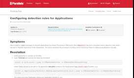 
							         Configuring detection rules for Applications - KB Parallels								  
							    