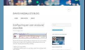 
							         Configuring per user access w/ cisco ASA – David Vassallo's Blog								  
							    