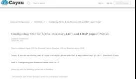 
							         Configuring SSO for Active Directory (AD) and LDAP (Agent Portal ...								  
							    
