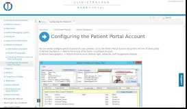 
							         Configuring the Patient Portal Account - ClinicTracker User Portal								  
							    