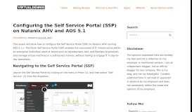 
							         Configuring the Self Service Portal (SSP) on Nutanix AHV and AOS ...								  
							    