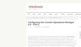 
							         Configuring the vCenter Operations Manager 5.8 - Part 4 - UnixArena								  
							    