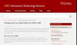 
							         Configuring Your Email Client for Office 365 | IT Services | USC								  
							    