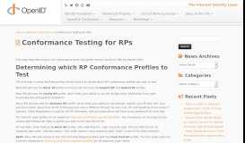 
							         Conformance Testing for RPs | OpenID								  
							    