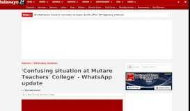 
							         'Confusing situation at Mutare Teachers' College' - WhatsApp update ...								  
							    