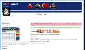 
							         Conga Lotto Bonus Codes and Review by NoLuckNeeded.com								  
							    