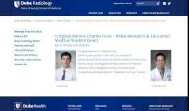 
							         Congratulations Charles Puza - RSNA Research & Education Medical ...								  
							    