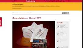
							         Congratulations, Class of 2019 | Dickinson College								  
							    