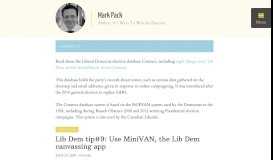 
							         Connect (Liberal Democrat election database) - Mark Pack								  
							    
