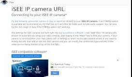 
							         Connect to iSEE IP cameras								  
							    