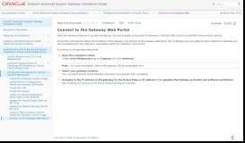 
							         Connect to the Gateway Web Portal - Oracle® Advanced Support ...								  
							    
