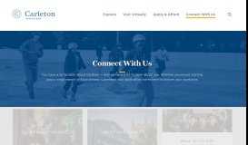 
							         Connect With Us | Carleton Admissions - Carleton College								  
							    