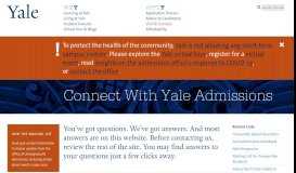 
							         Connect With Yale Admissions | Yale College Undergraduate ...								  
							    