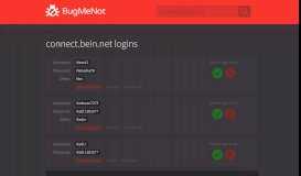 
							         connect.bein.net passwords - BugMeNot								  
							    