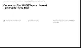 
							         Connected Car Wi-Fi (Toyota / Lexus) - Sign Up for Free Trial ...								  
							    