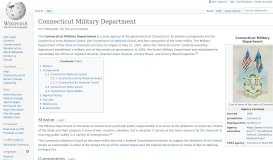 
							         Connecticut Military Department - Wikipedia								  
							    