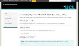 
							         Connect/log in to Outlook Web Access (OWA) - UCL								  
							    