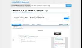 
							         connect.ucsfmedicalcenter.org at WI. UCSF Gateway - Website Informer								  
							    