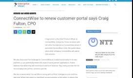
							         ConnectWise to renew customer portal says Craig Fulton, CPO -								  
							    