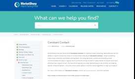 
							         Constant Contact – Help Portal - MarketSharp								  
							    