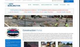 
							         Construction Portal | City of Burlington, Vermont								  
							    
