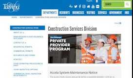 
							         Construction Services Division | City of Tampa								  
							    