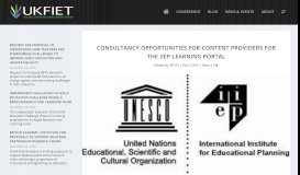 
							         Consultancy opportunities for content providers for the IIEP Learning ...								  
							    